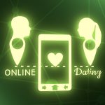 Online-Dating App mit Männer und Frauen Kopf