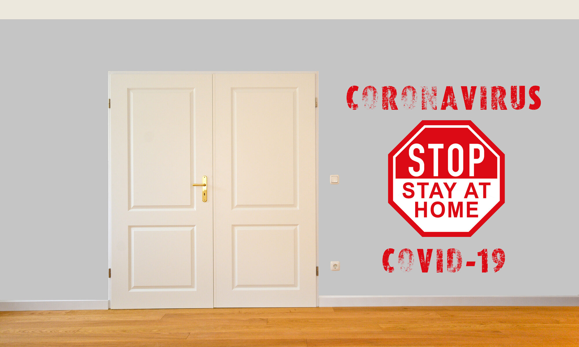 Stopschild mit Corona Schriftzug